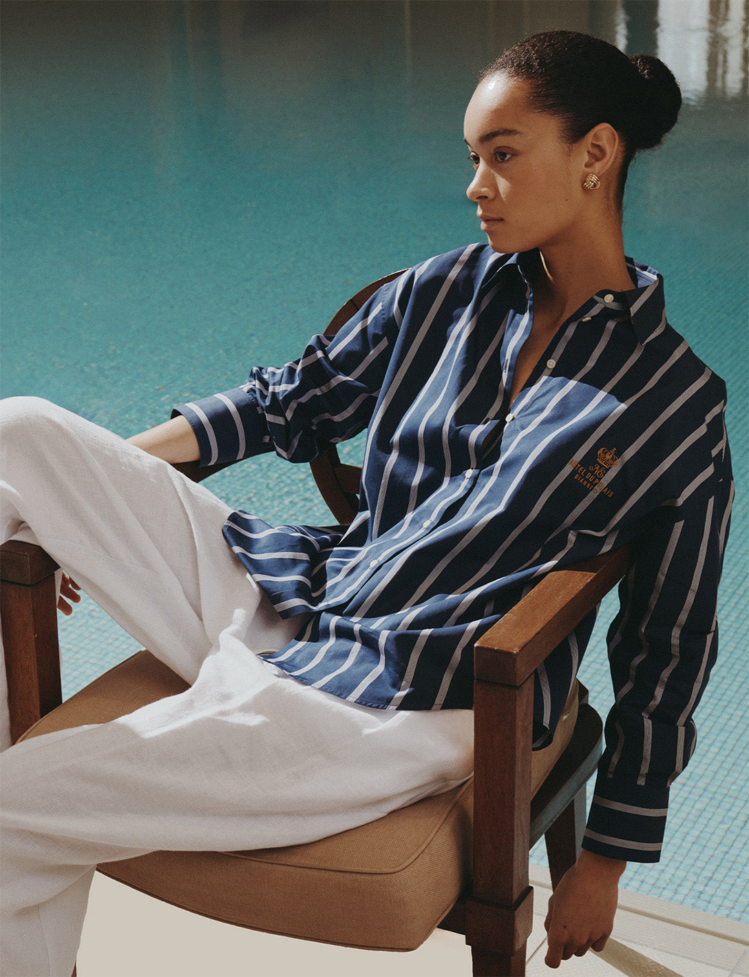 Chemise Oversize Eug Nie Ray E Bleu Marine