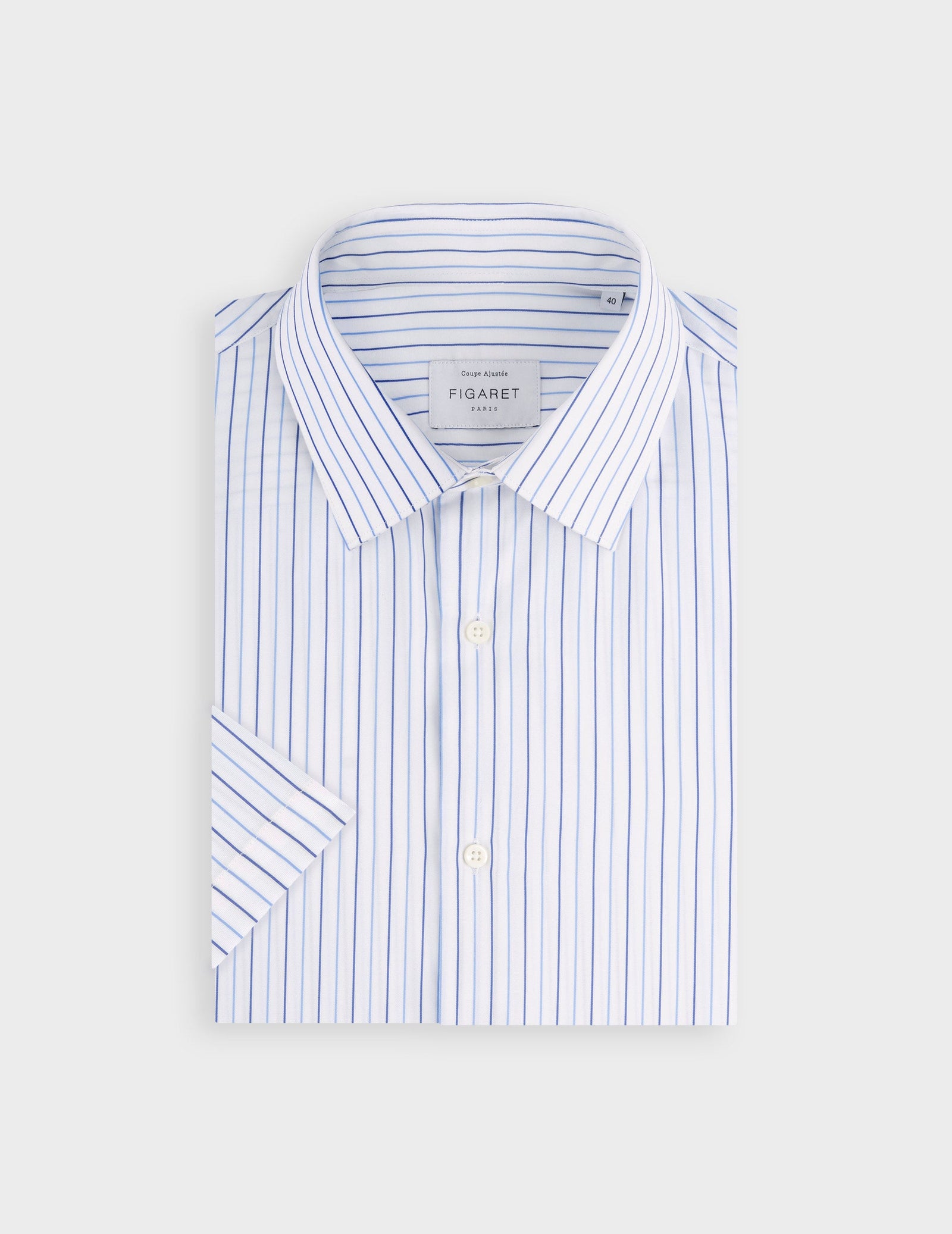 Chemise Classique Manches Courtes Ray E Bleue