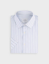 Chemise classique manches courtes rayée bleue