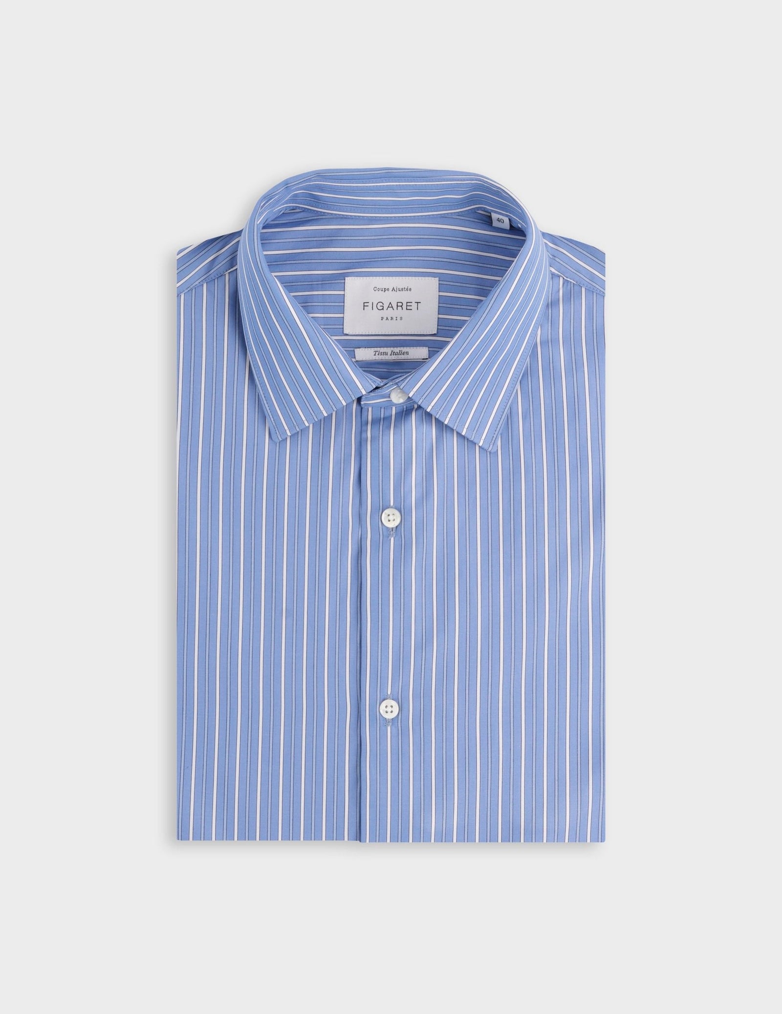 Fitted striped blue shirt