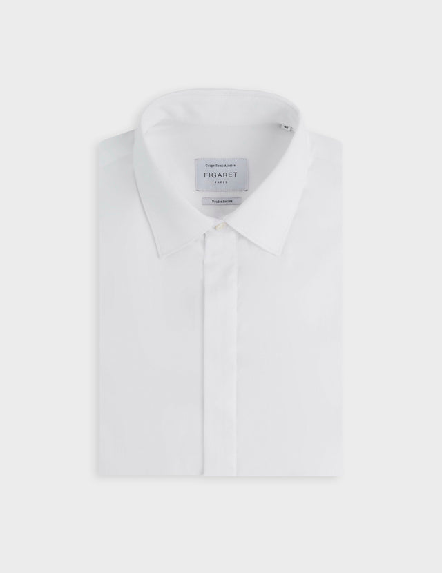 Semi-fitted white shirt