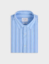 Chemise semi-ajustée rayée bleu clair