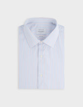 Semi-fitted red striped shirt