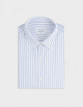 Semi-fitted striped navy shirt