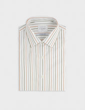 Semi-fitted striped beige shirt