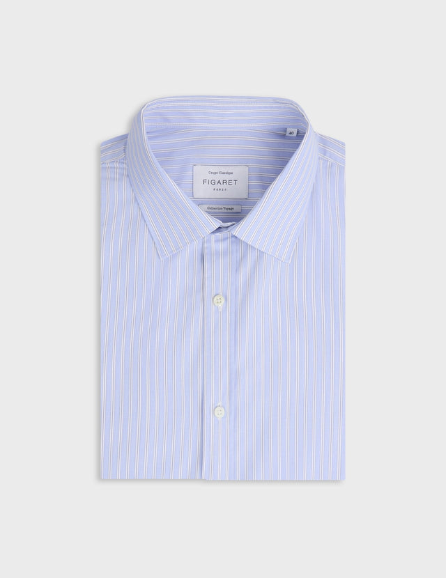 Chemise Voyage col Figaret en popeline rayée