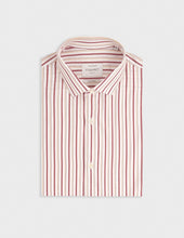 Chemise ajustée rayée bordeaux