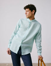 Herwin turquoise linen shirt