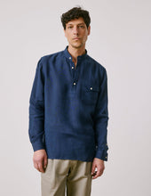 Chemise Popover Hilario En Lin Bleu Marine