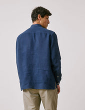 Chemise Popover Hilario En Lin Bleu Marine