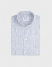 Chemise Semi Ajust E En Lin Ray Bleu Marine