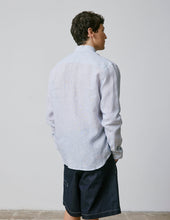 Chemise Semi Ajust E En Lin Ray Bleu Marine