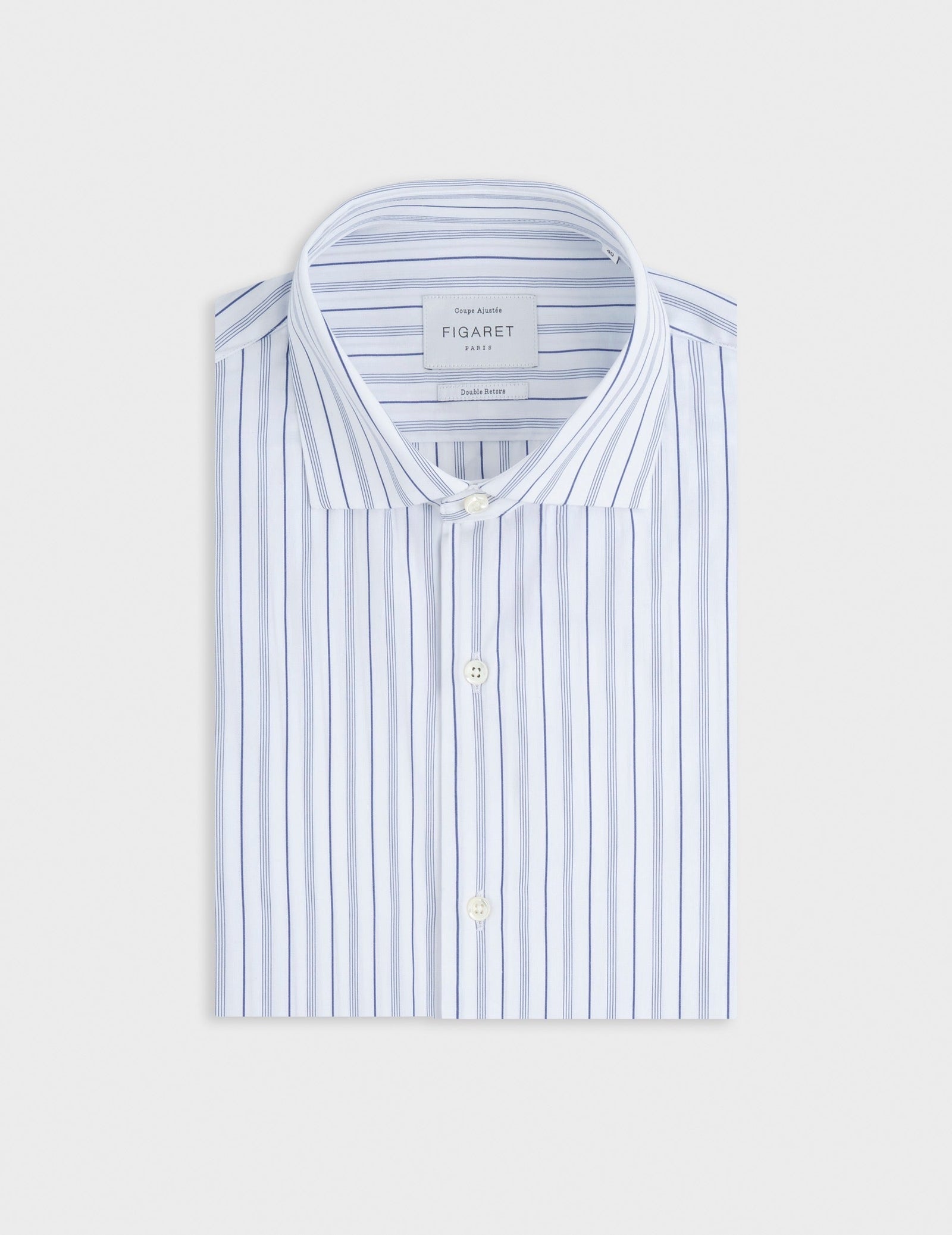 Fitted striped navy shirt