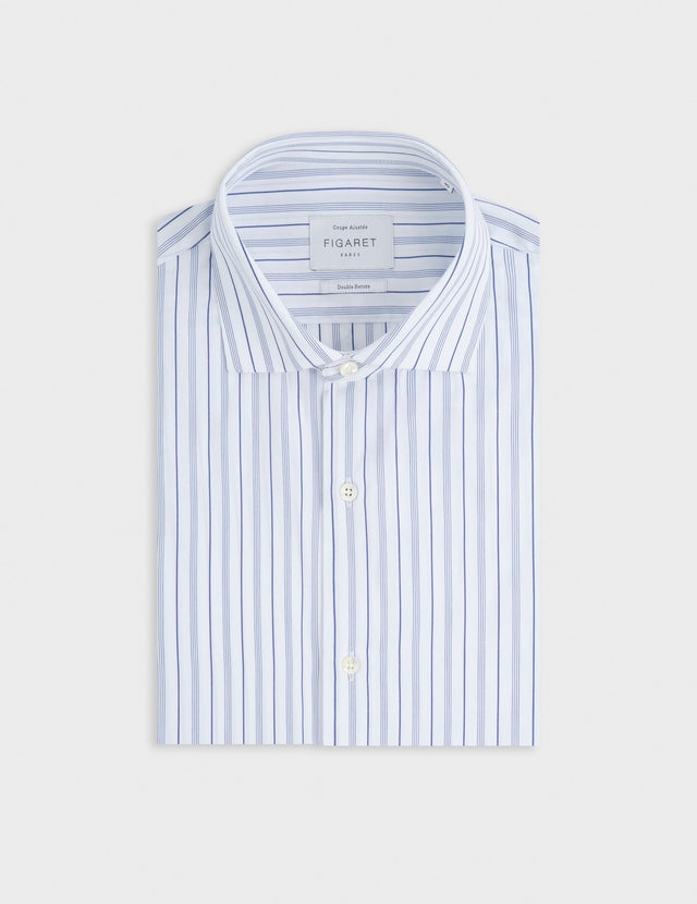 Fitted striped navy shirt