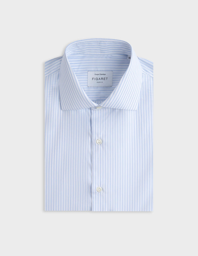 Classic striped light blue Travel shirt