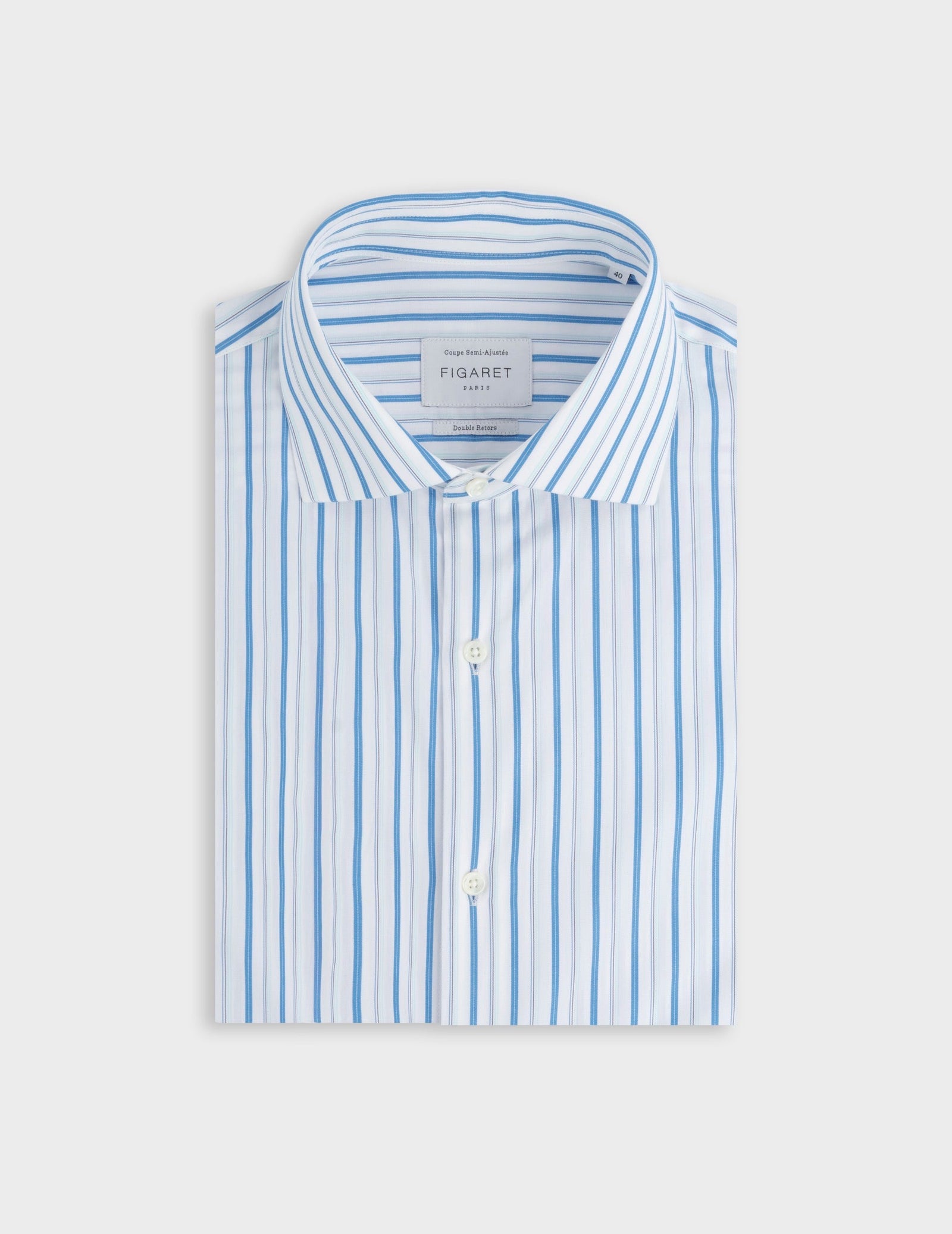 Semi-fitted striped blue shirt