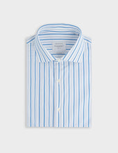 Semi-fitted striped blue shirt