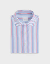 Semi-fitted striped red shirt