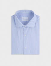 Chemise semi-ajustée Voyage rayée bleue