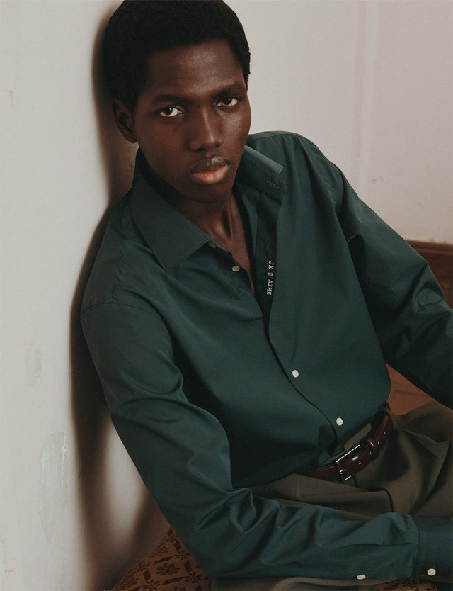 Chemise mixte "Je t'aime" verte foncée
