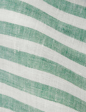 L Anna Striped Green Linen Shirt