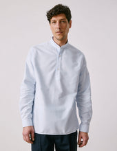 Chemise popover Logan rayée bleu clair