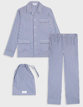 Pyjama Louis en popeline rayée marine