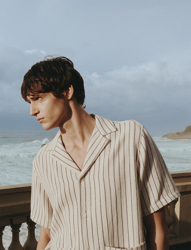 Chemise Luz écrue rayée