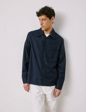 Nael overshirt in navy virgin wool