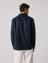 Nael overshirt in navy virgin wool