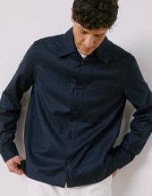 Surchemise Nael En Laine Vierge Et Cachemire Bleu Marine