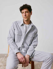 Chemise Nathael en seersucker rayé bleu