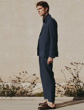 Pantalon Nicola En Lin Marine
