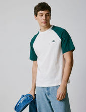 T-shirt Neville en coton écru et vert
