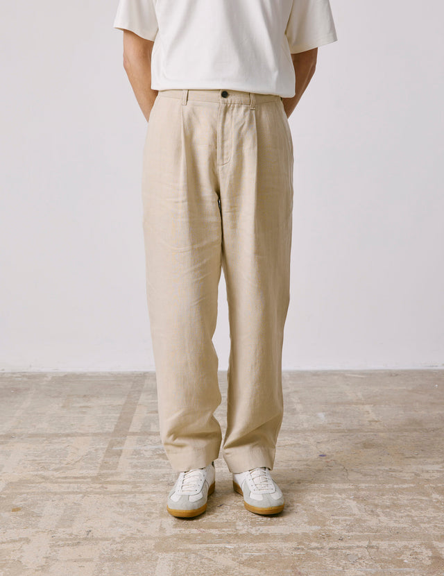 Pantalon Nicolaï en lin beige clair