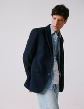 Navy virgin wool twill Nikos Blazer