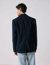 Blazer Nikos En Twill De Laine Vierge Marine