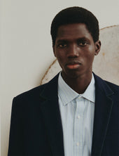Navy virgin wool twill Nikos Blazer