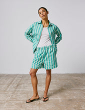 Nina striped green poplin shorts