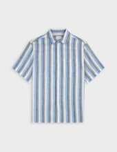 Chemise Nolhann Manches Courtes En Lin Bleu