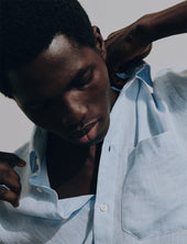 Chemise Nolhann en lin bleu clair