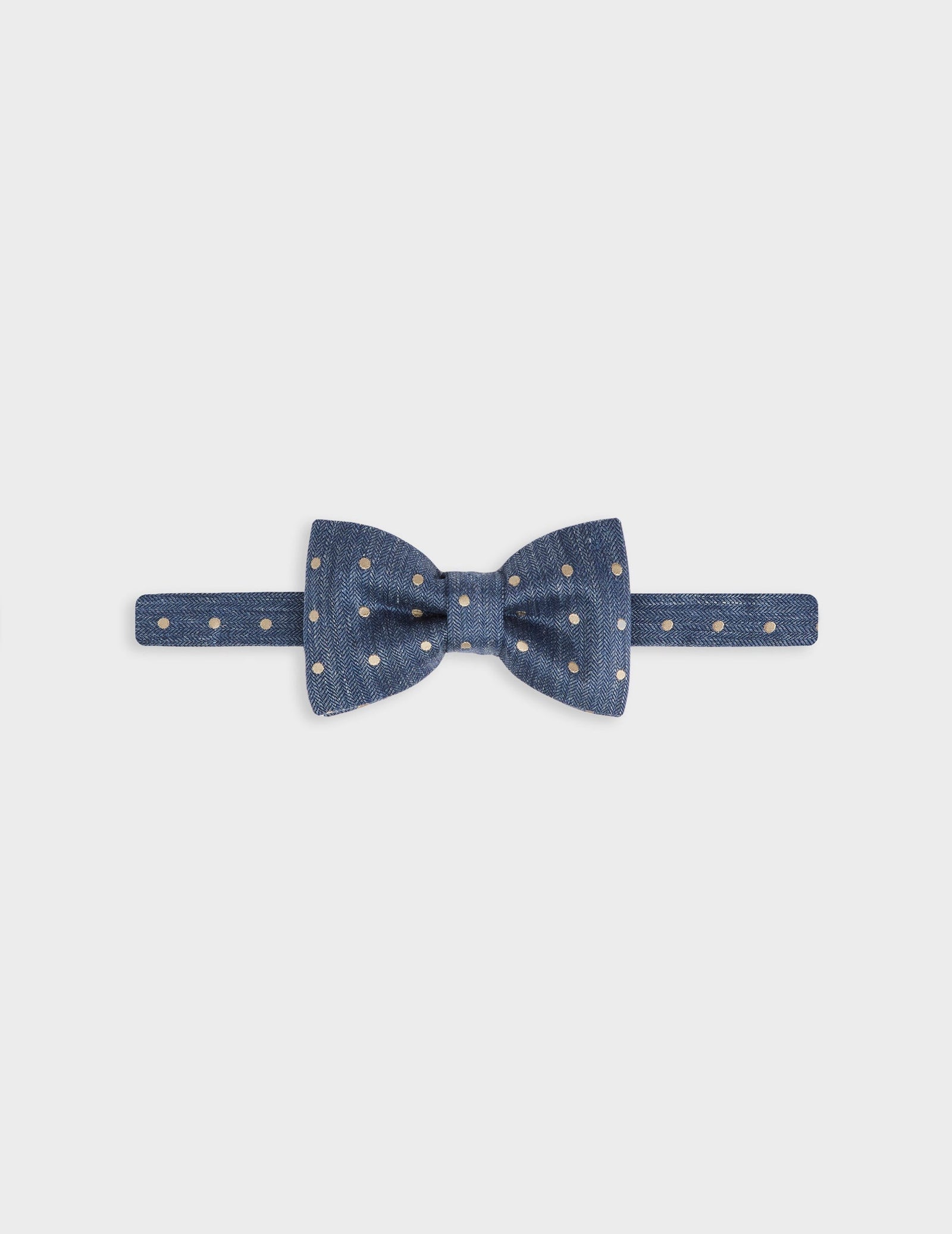N Ud Papillon En Lin Et Soie Bleu Et Beige