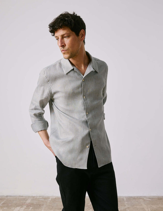 Light grey linen Nylan shirt