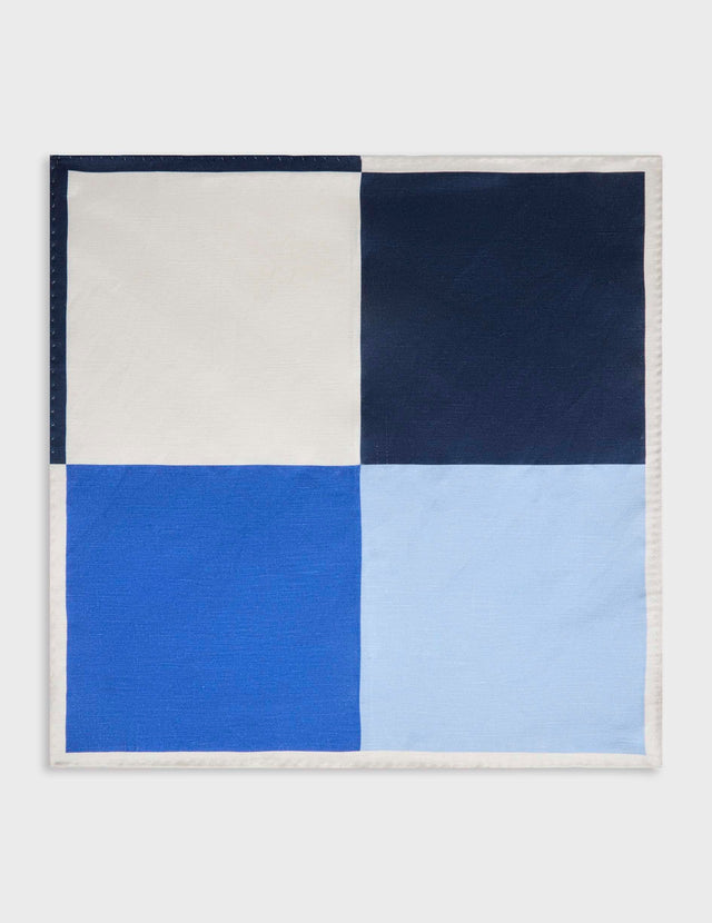 Multicolor linen and silk pocket square