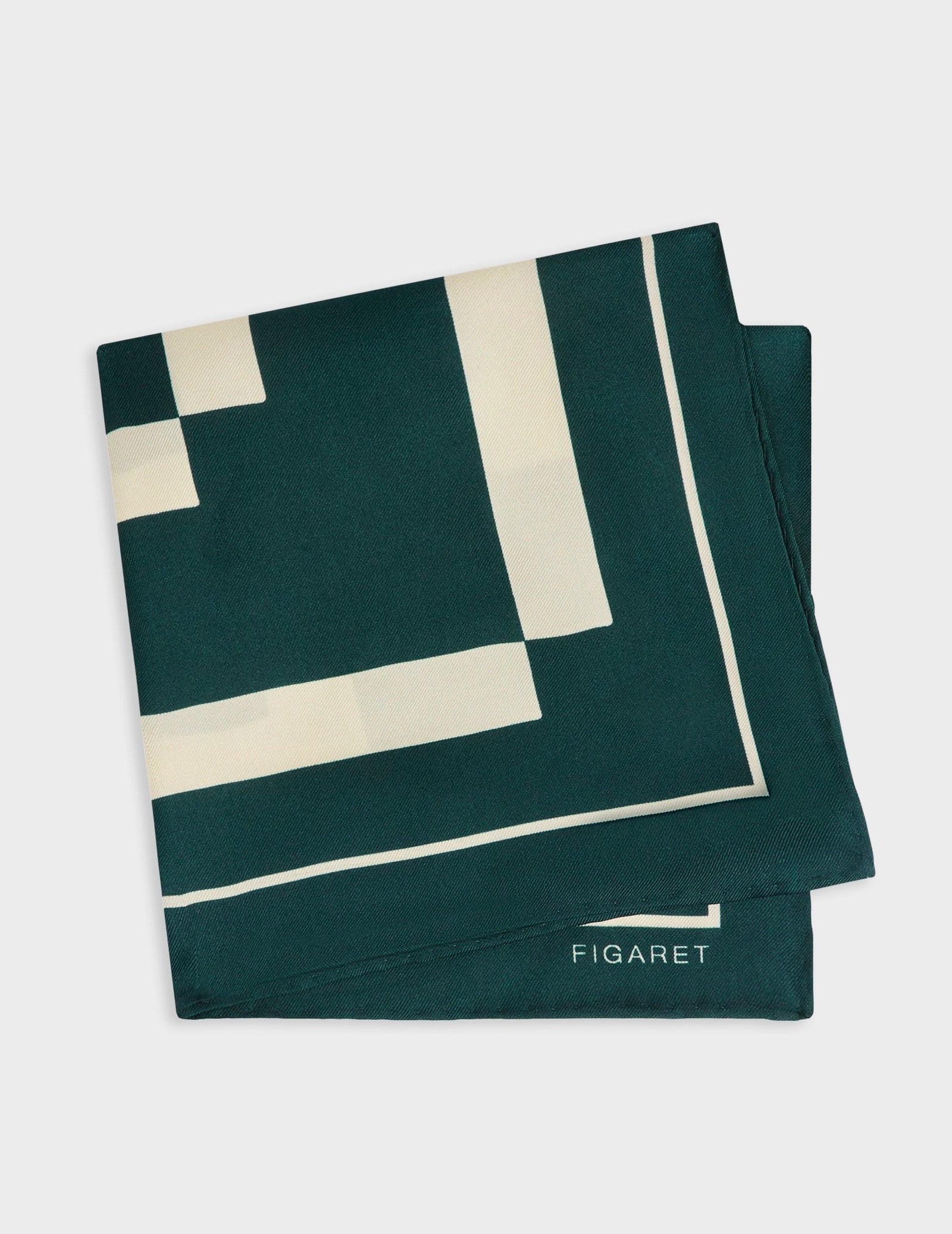 Pochette En Soie Imprim E Verte