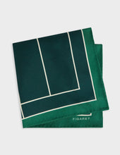Pochette en soie imprimée verte foncée