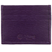 Calfskin Leather Credit Card Case - Eggplant