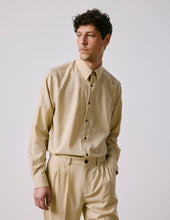 Chemise Semi Ajust E En Laine Vierge Beige