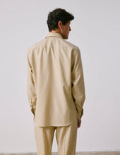 Chemise Semi Ajust E En Laine Vierge Beige