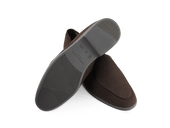 Stride Loafers In Dark Brown Glove Suede With Shearling Lining Dark Sole